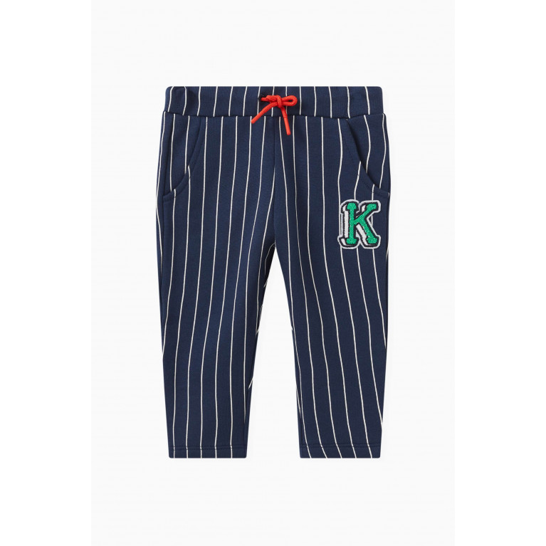 KENZO KIDS - Striped Varsity Logo Sweatpants in Cotton