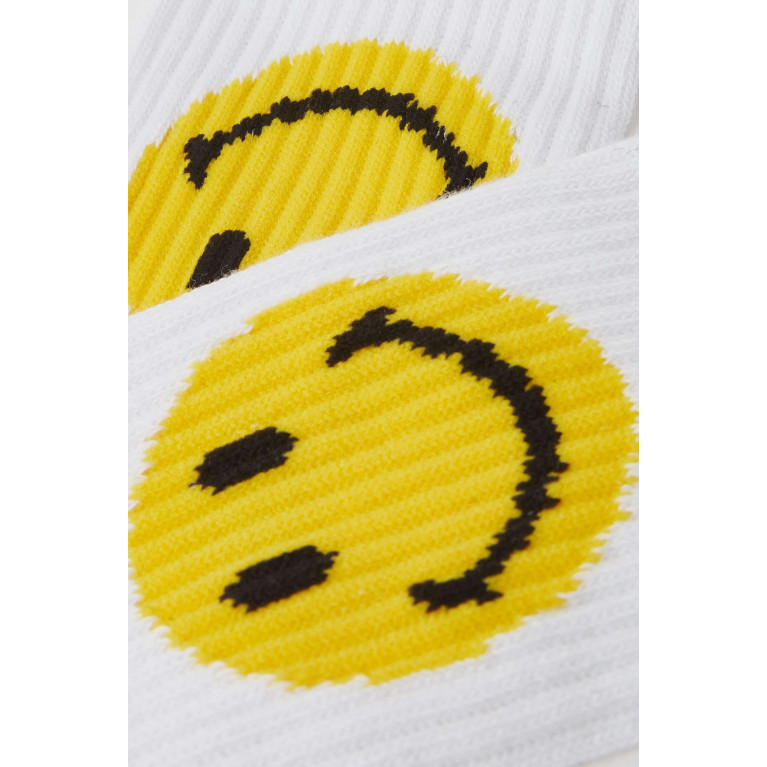 Market - Upside Down Smiley Socks in Cotton White