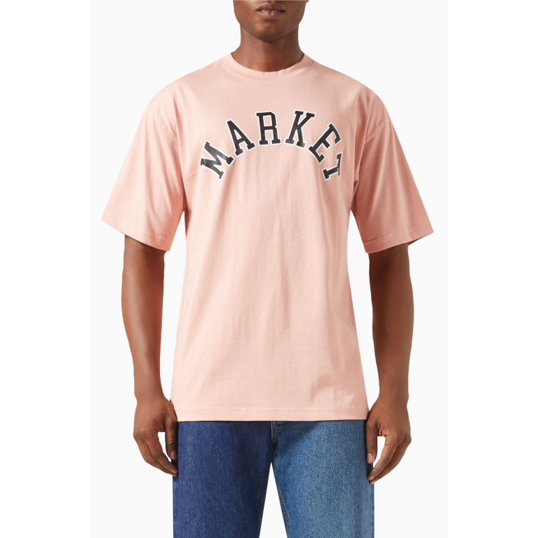 Market - Throwback Arc Logo T-shirt in Cotton-jersey Pink