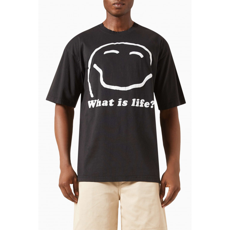 Market - What is Life T-shirt in Cotton-jersey Black