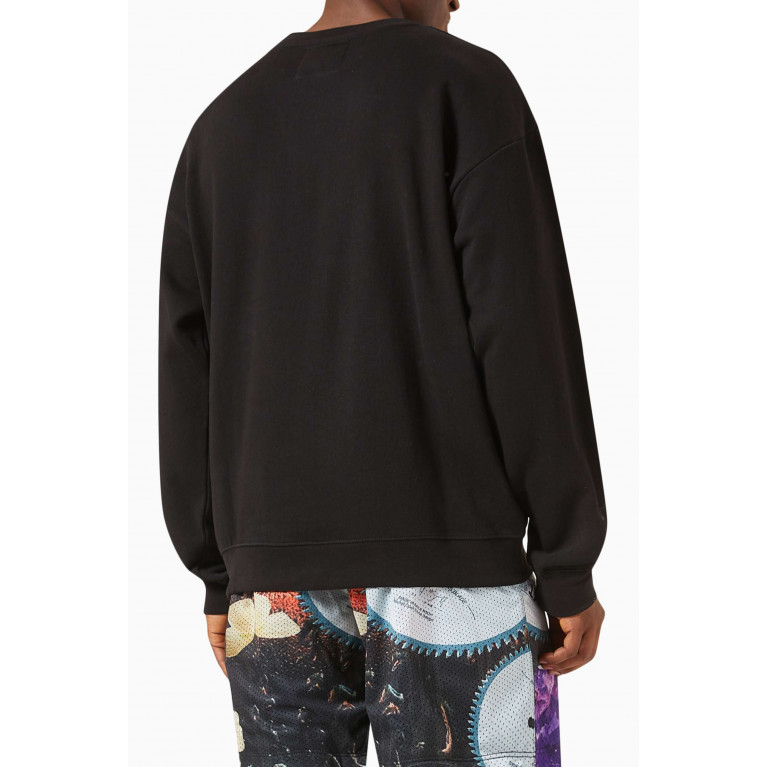 Market - Contemporary Art Embroidered Sweatshirt in Cotton Black