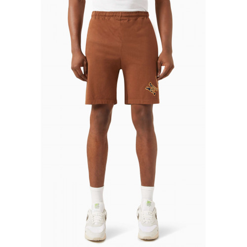 Market - Rug Dealer Arc Embroidered Shorts in Cotton-jersey Brown