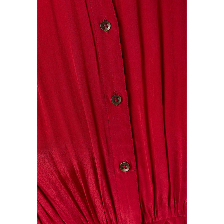 Twinkle Hanspal - Shara Overlap Jumpsuit in Crepe Red