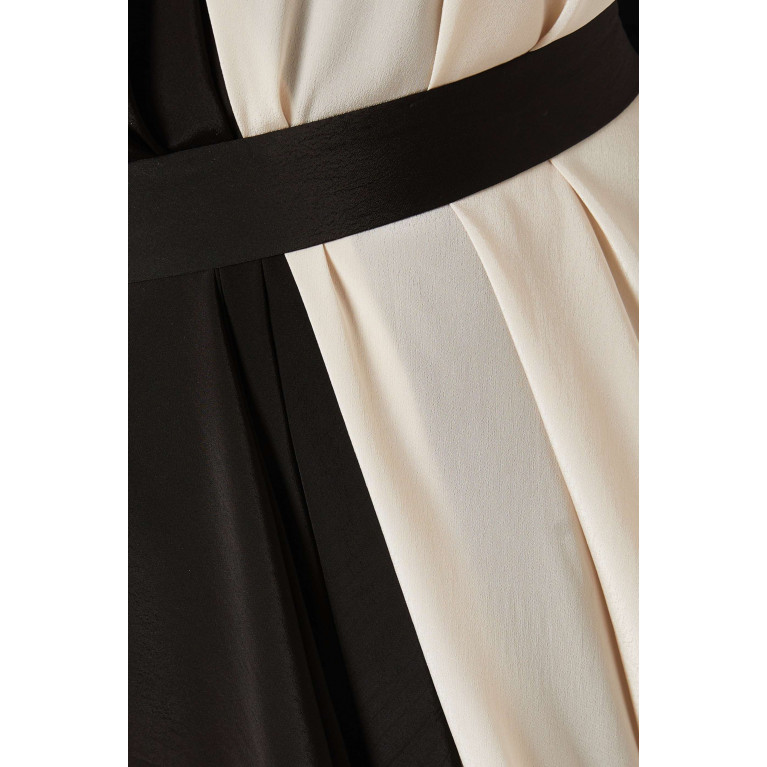 Twinkle Hanspal - Olivia Colour-block Midi Dress in Crepe Black