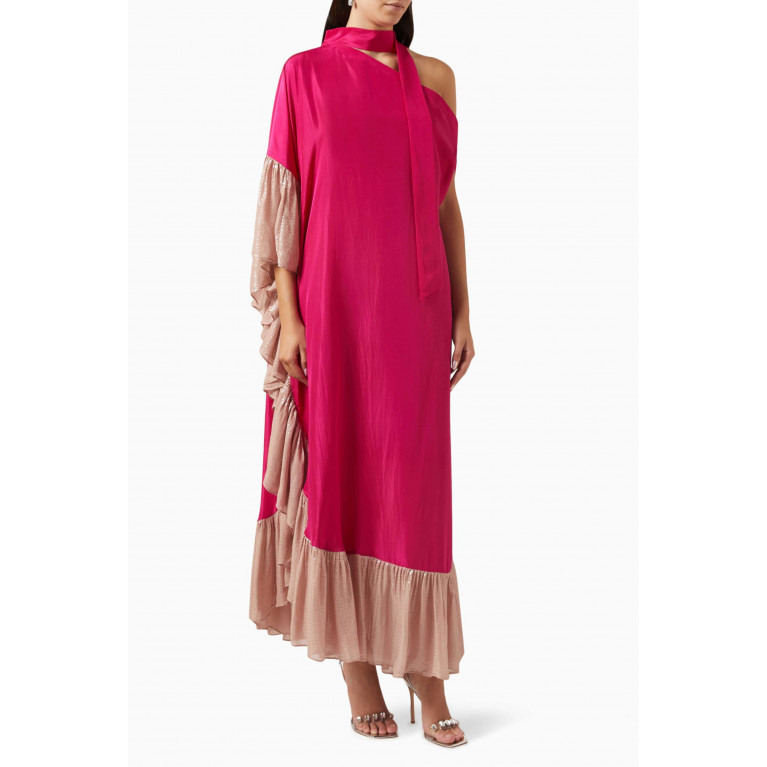 Twinkle Hanspal - Amari One-shoulder Dress in SIlk Pink