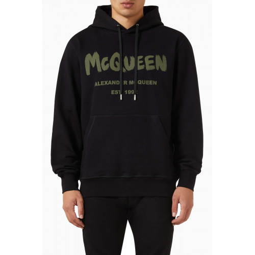 Alexander McQueen - Logo Graffiti-print Hoodie in Organic Cotton-jersey