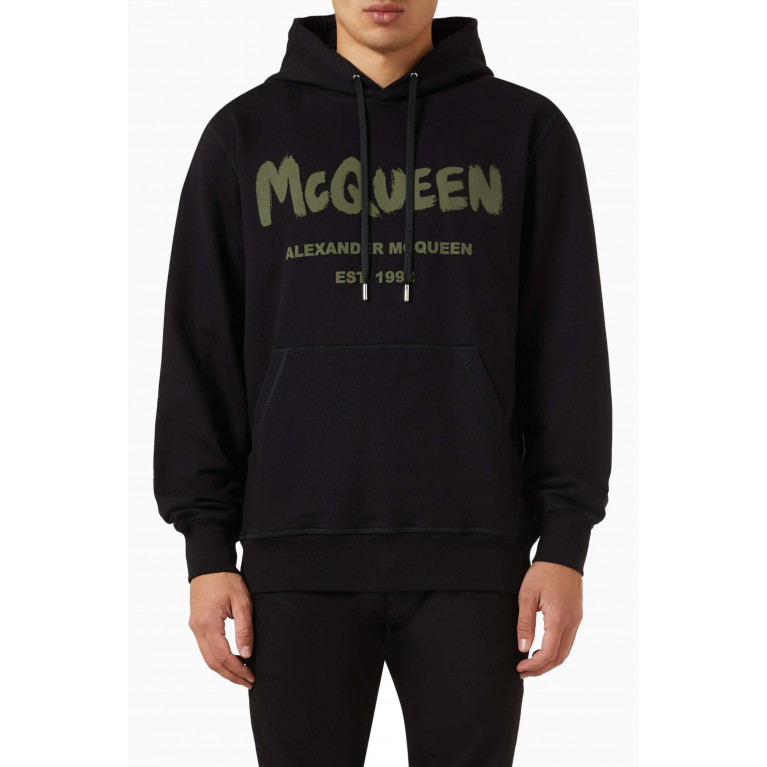 Alexander McQueen - Logo Graffiti-print Hoodie in Organic Cotton-jersey