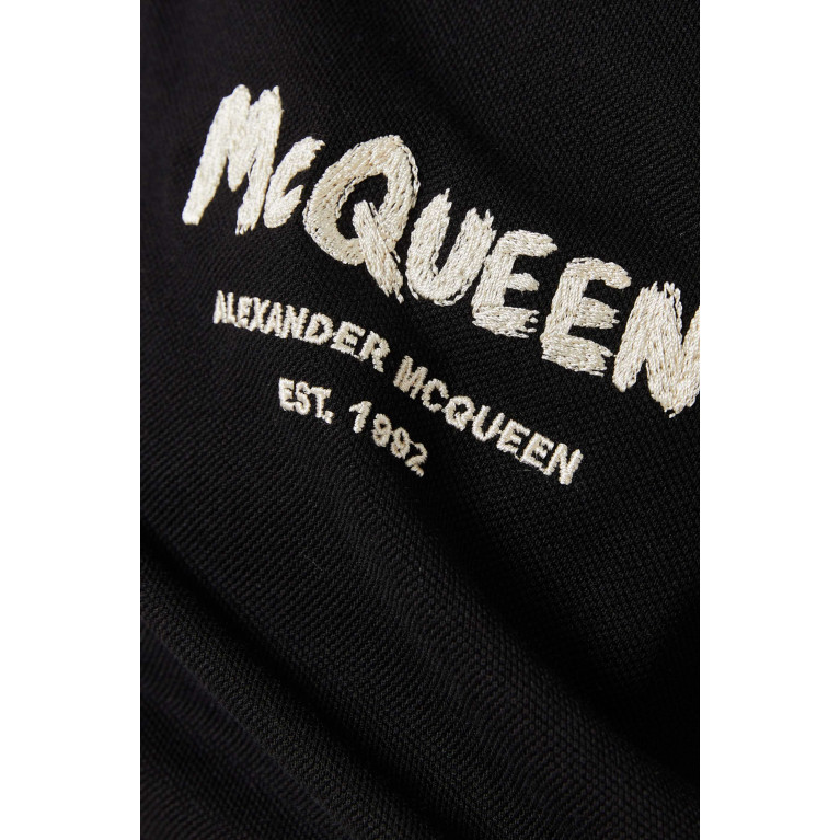 Alexander McQueen - Embroidered Logo Polo Shirt in Cotton-piqué