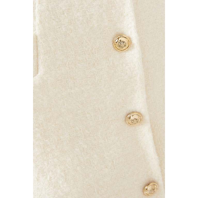 Sandro - Button Detail Mini Skirt in Bouclé