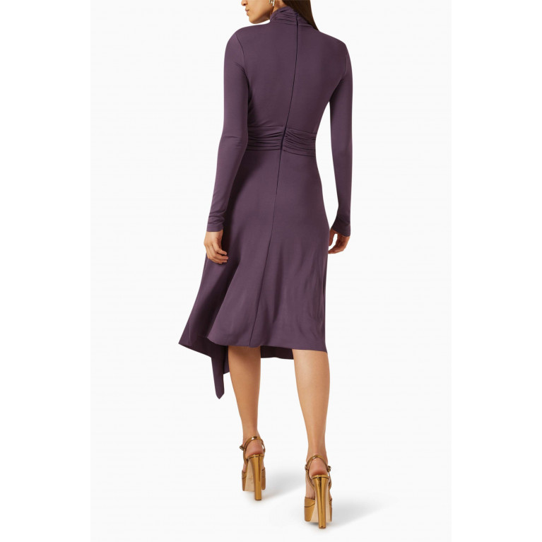 Elisabetta Franchi - Asymmetric Midi Dress in Jersey Purple