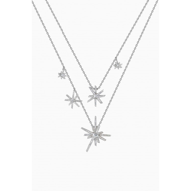 Samra - Daw Multi-charms Diamond Necklace in 18kt White Gold