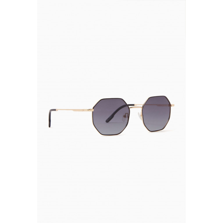 Komono - Baker Irregular Sunglasses in Stainless Steel