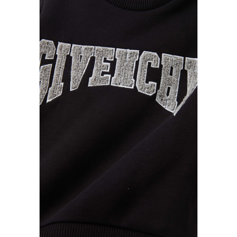 Givenchy - Flocked Logo Sweatshirt in Cotton Black