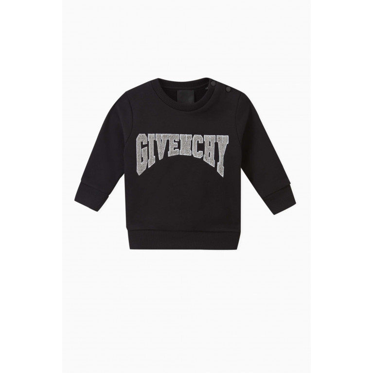 Givenchy - Flocked Logo Sweatshirt in Cotton Black