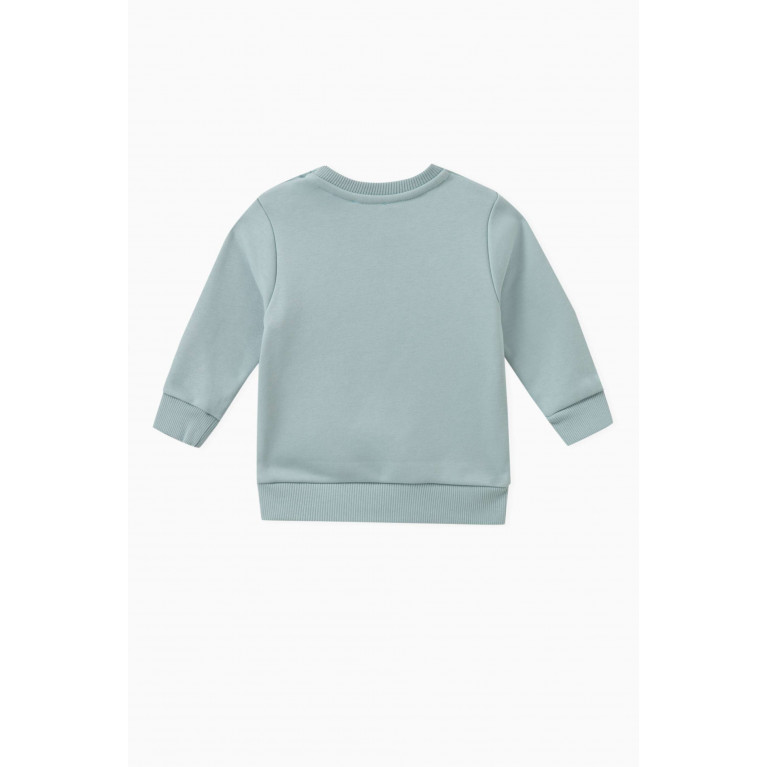Givenchy - Flocked Logo Sweatshirt in Cotton Blue