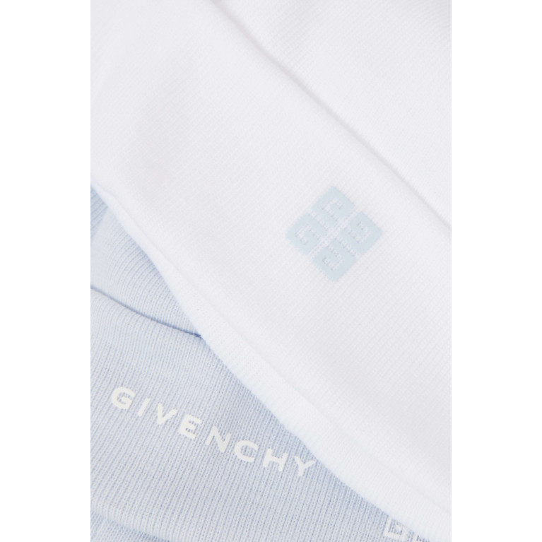 Givenchy - Logo Beanie Hat Set of Two in Cotton Blue
