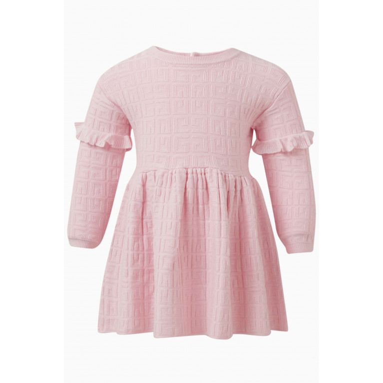 Givenchy - Monogram-jacquard Ruffle Dress in Viscose-blend Knit