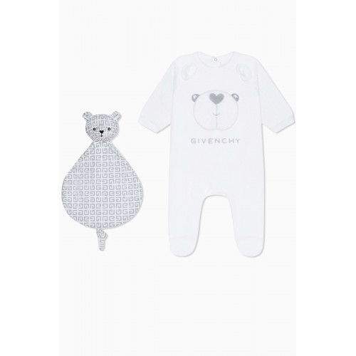 Givenchy - Teddy-embroidered Sleepsuit Set in Cotton