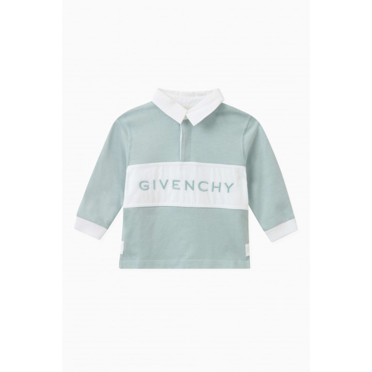 Givenchy - Logo Long Sleeved Polo Shirt in Cotton