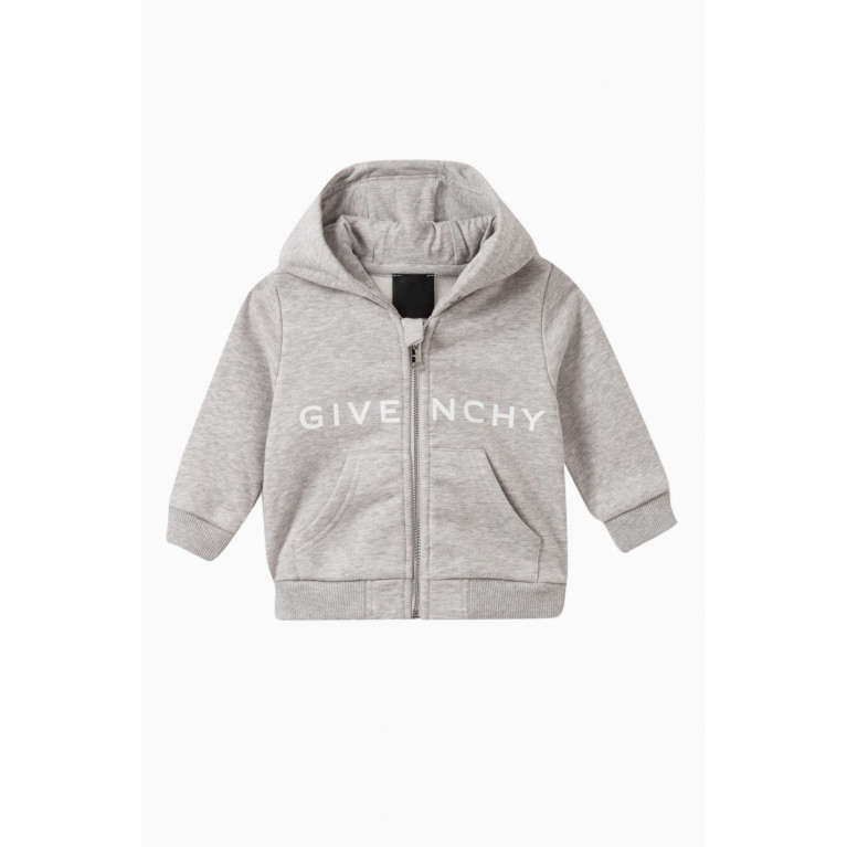 Givenchy - Logo Hoodie in Cotton Grey