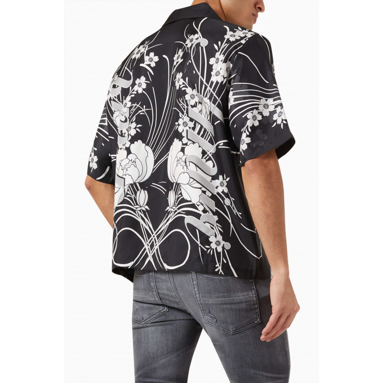 Amiri - Floral Print Bowling Shirt in Silk