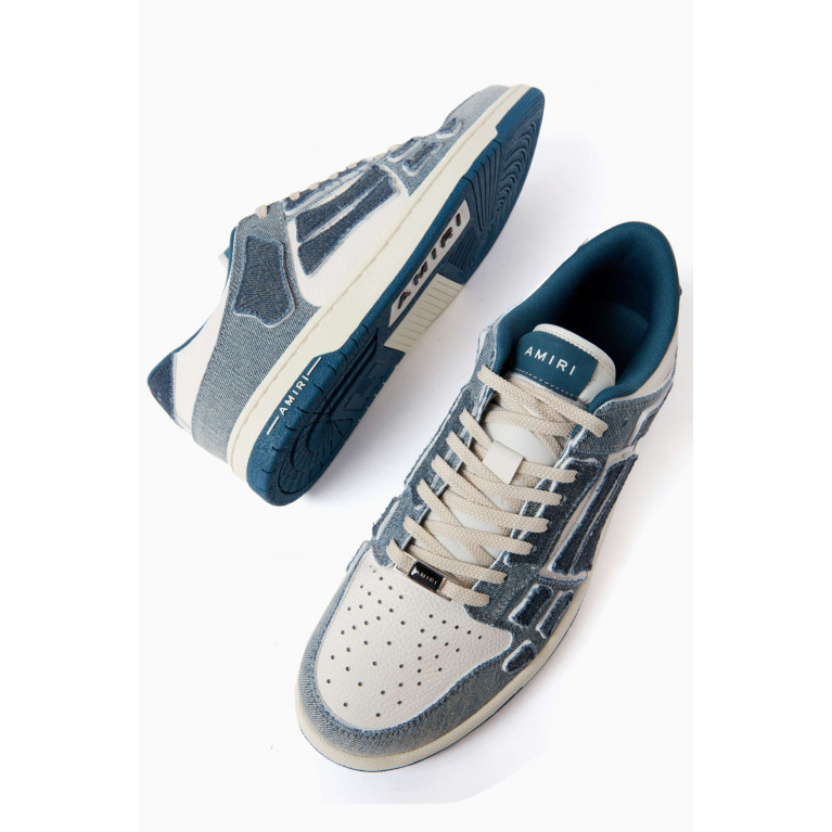 Amiri - Skeltop Low Sneakers in Smooth Leather & Denim
