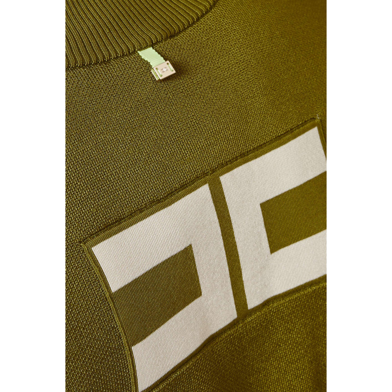 Elisabetta Franchi - Logo Bomber Jacket in Viscose-knit Green