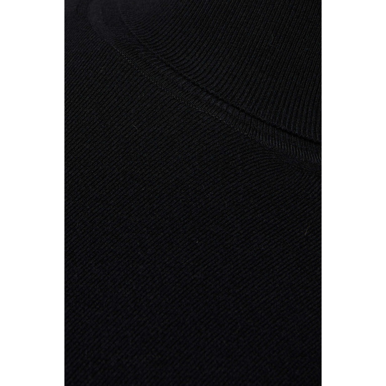 Elisabetta Franchi - Roll-neck Crop Top in Wool Black