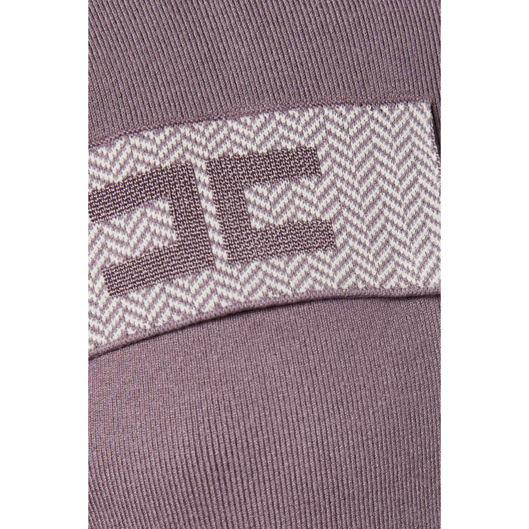 Elisabetta Franchi - Logo Crop Zip-up Hoodie in Viscose-knit Purple