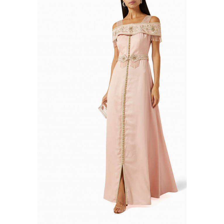 Eleganza La Mode - Off-shoulder Gown in Silk Crepe