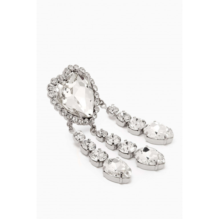 Alessandra Rich - Heart Clip-on Earrings with Pendants in Brass