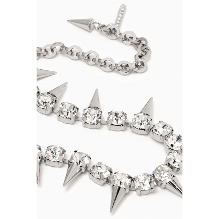 Alessandra Rich - Crystal Choker with Spikes in Brass