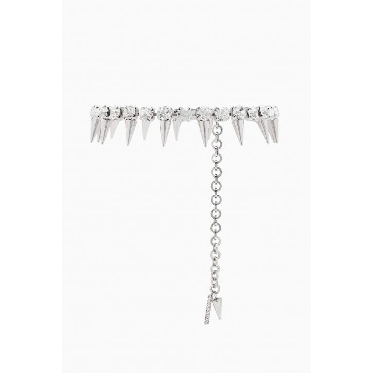 Alessandra Rich - Crystal Choker with Spikes in Brass