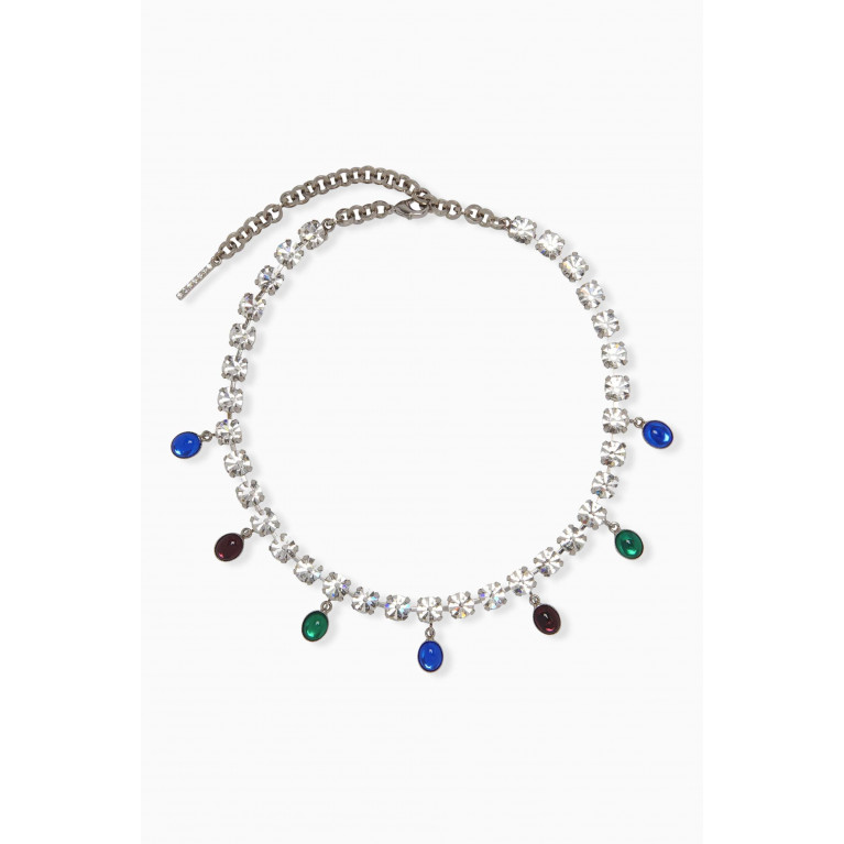 Alessandra Rich - Crystal Necklace with Pendants in Brass