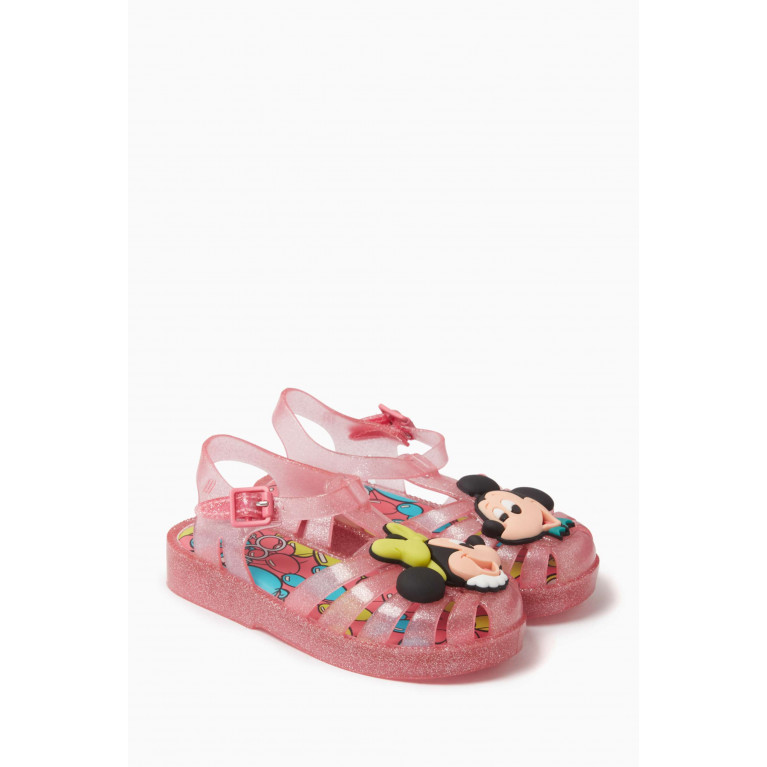 Mini Melissa - Possession + Disney Sandals in Melflex® PVC Pink