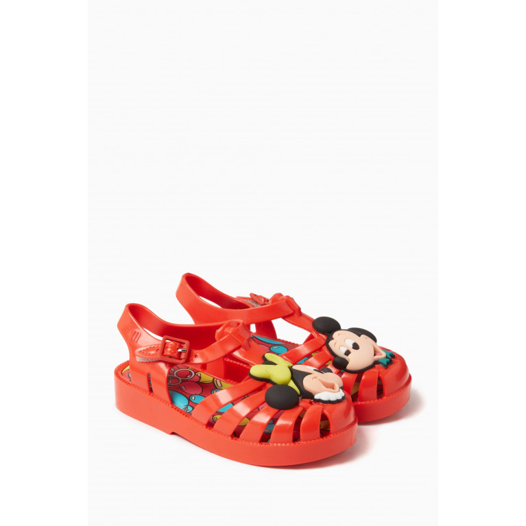 Mini Melissa - Possession + Disney Sandals in Melflex® PVC Red
