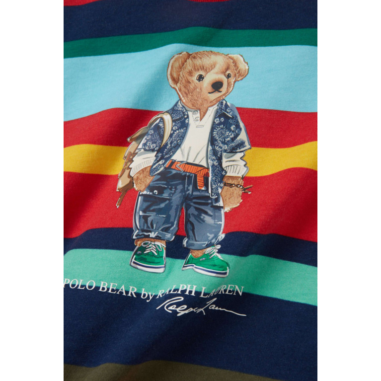 Polo Ralph Lauren - Logo & Bear Print T-shirt in Cotton