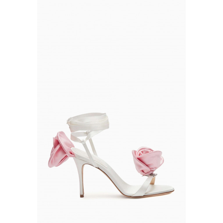 Magda Butrym - Flower 90 Lace-up Sandals in Satin