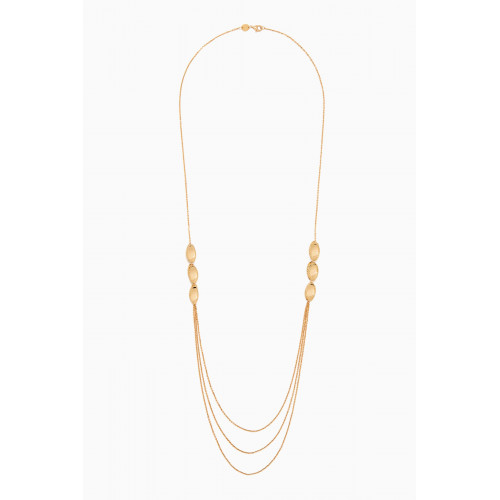 Damas - Moda Mirror Triple-layer Long Necklace in 18kt Gold