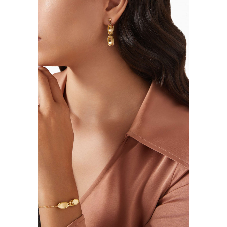 Damas - Moda Mirror Drop Earrings in 18kt Gold