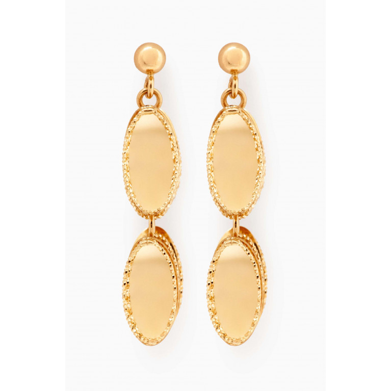 Damas - Moda Mirror Drop Earrings in 18kt Gold