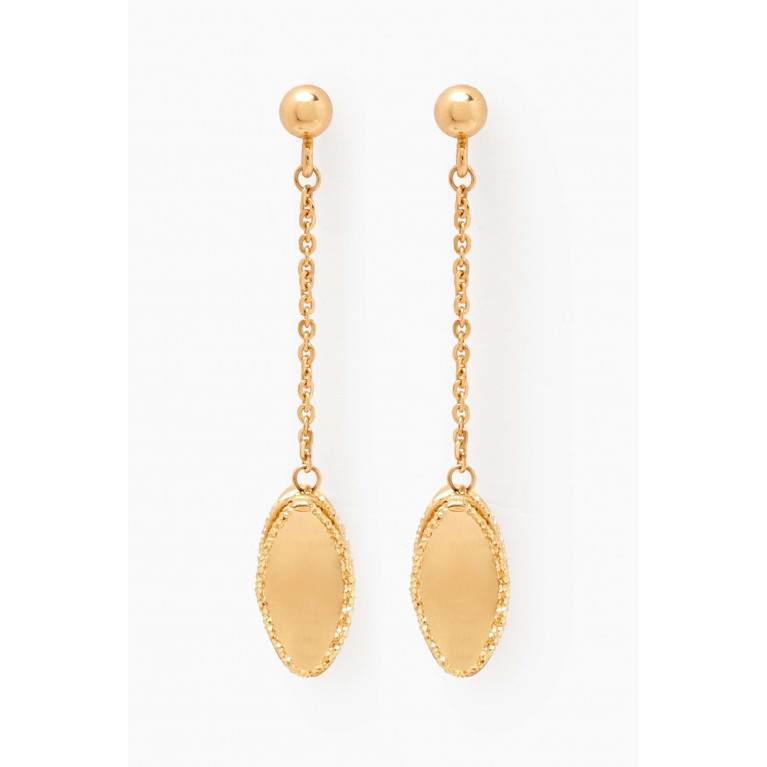 Damas - Moda Mirror Dangle Earrings in 18kt Gold