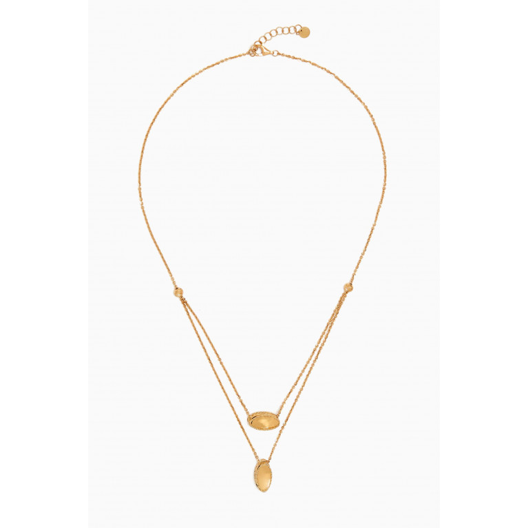 Damas - Moda Mirror Double-layer Necklace in 18kt Gold