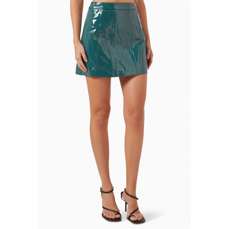 Mossman - Odyssey Mini Skirt in Patent Faux-leather