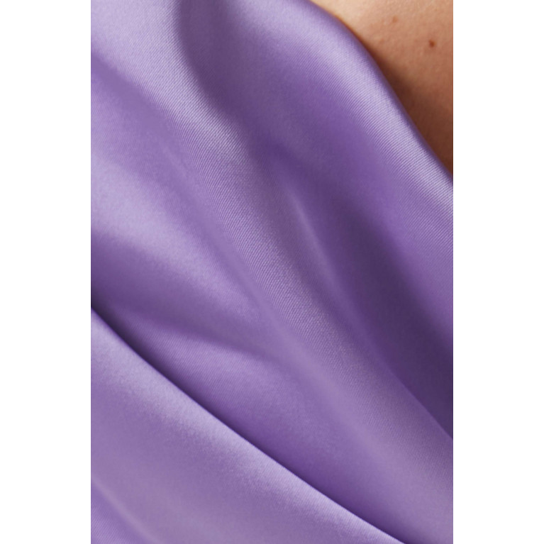 Mossman - Split Decision Maxi Dress in Satin Purple