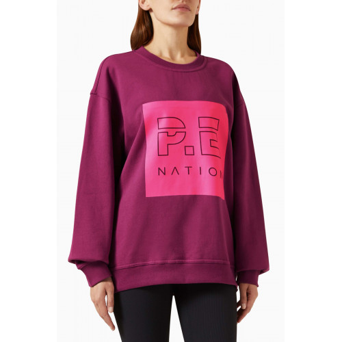 P.E. Nation - Cut-out Logo Sweatshirt in Cotton Fleece