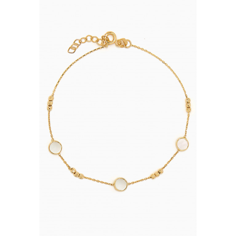 M's Gems - Nisa Mother of Pearl Bracelet in 18kt Yellow Gold