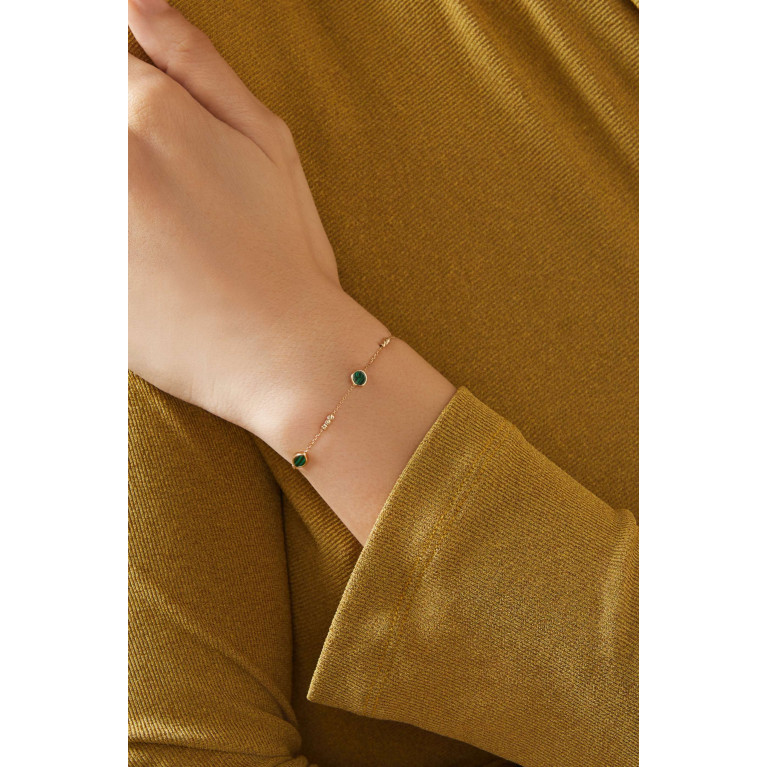 M's Gems - Hala Malachite Bracelet in 18kt Yellow Gold