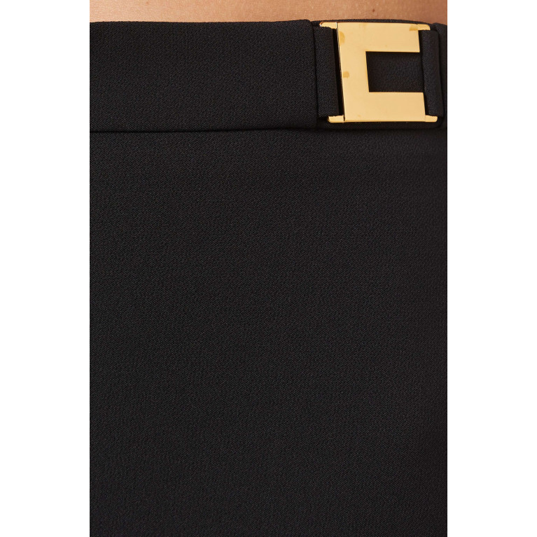 Elisabetta Franchi - Logo-plaque Pants in Crepe Black