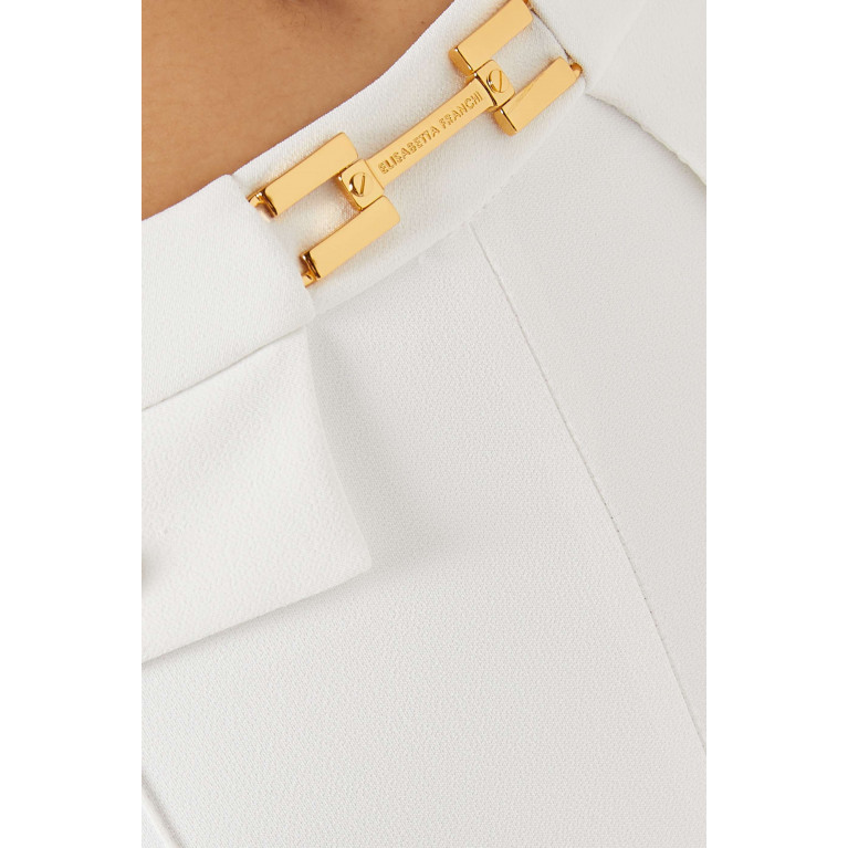 Elisabetta Franchi - Horsebit-detail Pants in Crepe White